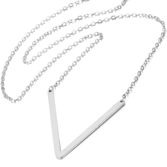 Silver Initial Stainless Steel Pendant Necklace Letters A-Z - Picture 6 of 6